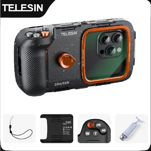 TELESIN plongée coque de téléphone étanche téléphone universel caméra prise de vue support de poignée aide au tir poignée de télécommande