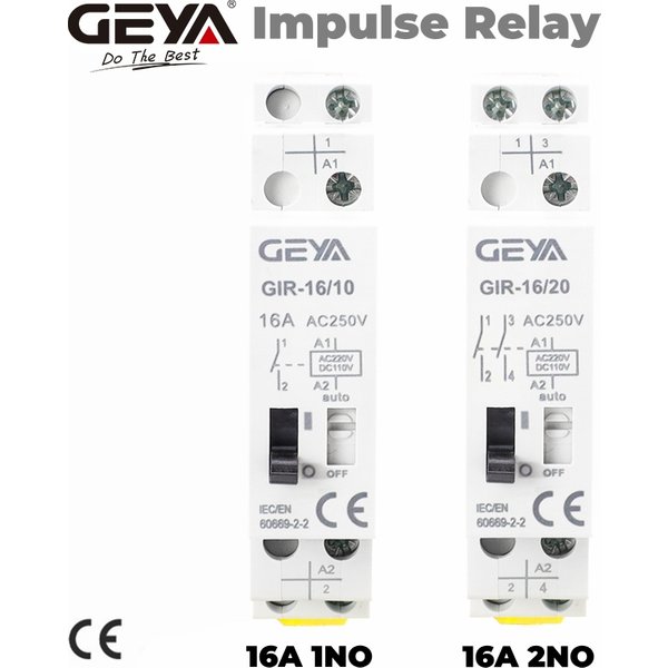 GEYA 16A AC230V DC110V Dual Spannung Impuls Relais Haushalt Elektrische Impuls Steuerung Relais Auto Steuerung Relais für Beleuchtung Schaltung