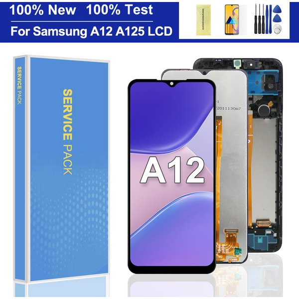 High Quality For Samsung Galaxy A12 A125F A125F/DS Display LCD Touch Screen With Frame Digitizer Assembly Replacement Repair