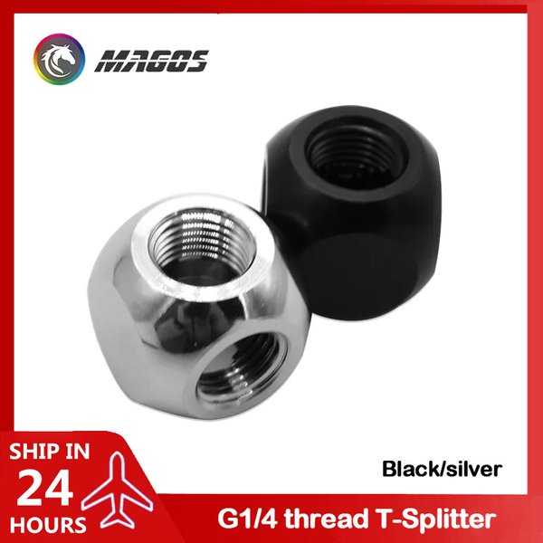 T-Splitter Ball Shape Tee 3 Ways G1/4 X 3 Metal Connector To Compression Fitting For PC Water Cooling