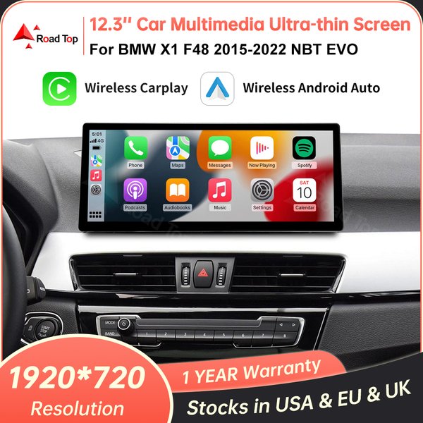 Écran tactile multimédia pour voiture RoadTop Linux pour BMW X1 F48 2015-2022 NBT EVO avec CarPlay sans fil, Android Auto et Mirrorlink