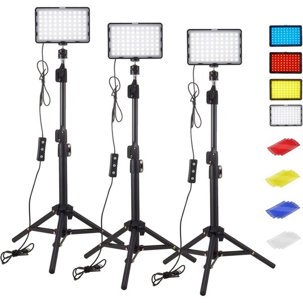 Panneau lumineux vidéo LED 6 pouces, 5600k, éclairage de photographie, Kit de lampe de Studio Photo pour prise de vue en direct, Youbube avec trépied, filtre RGB
