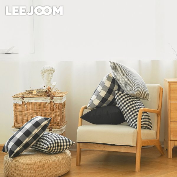 LEEJOOM Black White Checkered Cushion Cover Nodic Style Pillowcase Throw Pillow Cover Sofa Cover Home Decor 30x50cm/45x45cm