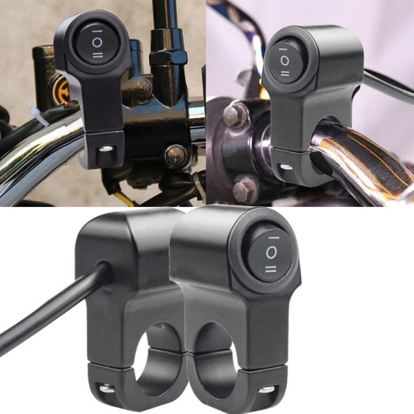 7/8in Aluminiumlegierung Motorrad Lenker Scheinwerferschalter Zwei wasserdichte Schalter mit drei Positionen 12V Nebelscheinwerfer Retro-Schalter