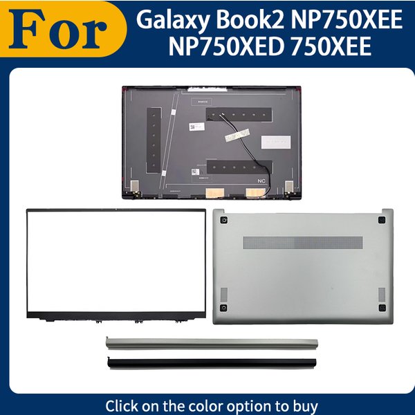 Nouvelle coque de remplacement pour Galaxy Book2 NP750XEE NP750XED 750XEE 750XED, coque arrière LCD, cadre avant, boîtier inférieur, couvercle de charnière