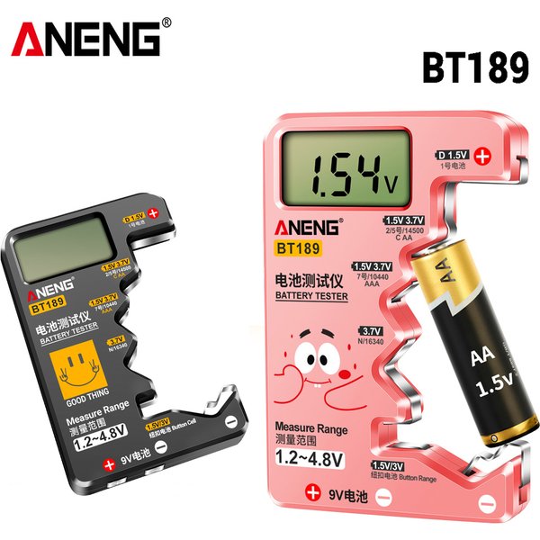 ANENG BT189 Universal Battery Tester for C,AA,AAA,D,N,9V 6F22 Batteries 1.5V 3V Button Cell Battery Indicator Electric Tools