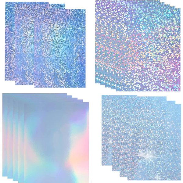 Papier d'impression Laser holographique A4, 10 feuilles, autocollants d'impression en vinyle imperméable, papier auto-adhésif pour impression Laser à jet d'encre, DIY bricolage