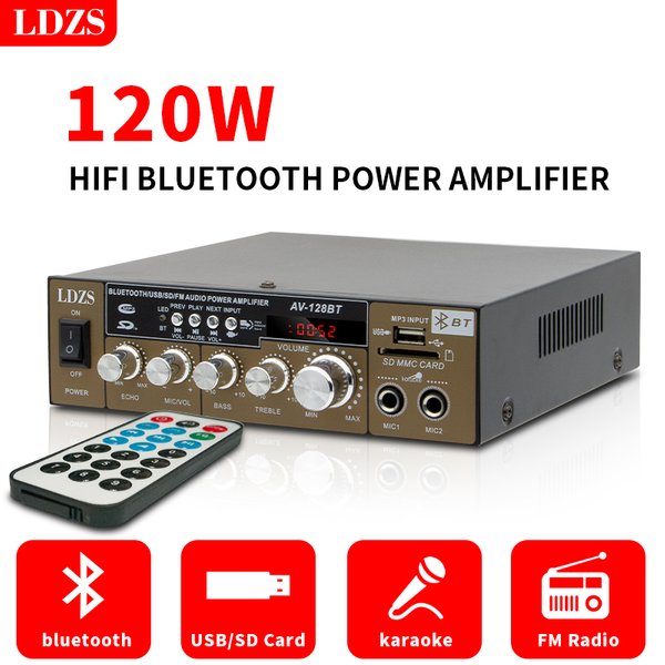 Ldzs Bluetooth 2,0 Sound Leistungs verstärker 120w Mini Hifi Stereo Klasse D Heim verstärker Audio Bass Höhen Heimkino