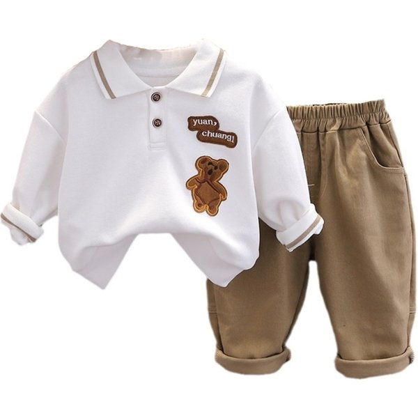 Survêtements décontractés pour bébés filles et garçons, vêtements pour enfants, t-shirt et pantalon, costume pour tout-petits, printemps et automne, nouveau, 2 pièces par ensemble