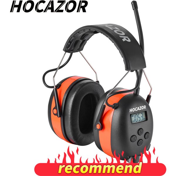 HOCAZOR Bluetooth Muffs AM/FM Radio Headphones Hearing Protection Earmuffs for Mowing Headset Noise Reduction 25dB