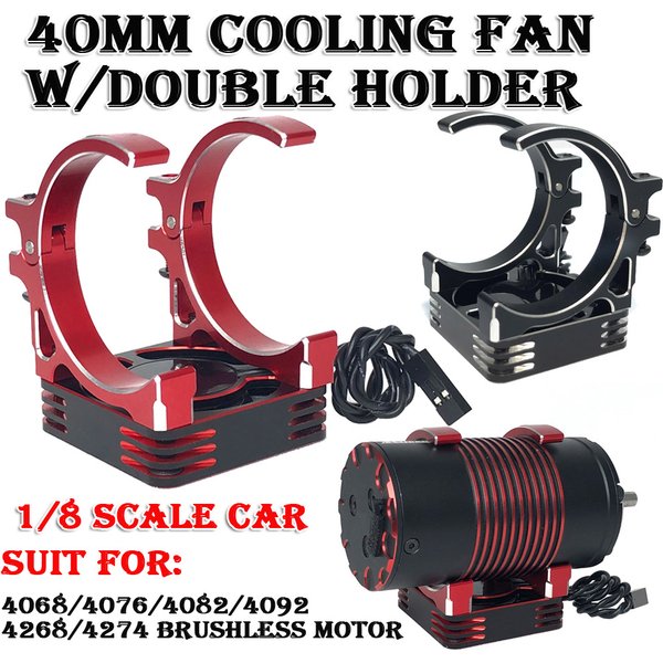 YSIDO Motor Schnellkühlventilator 40x40mm Aluminiumlüfter mit Halterung für Traxxas ARRMA 1/7 Hobbywing 4274 4268 Rocket 1/8 RC Auto 4082 1515