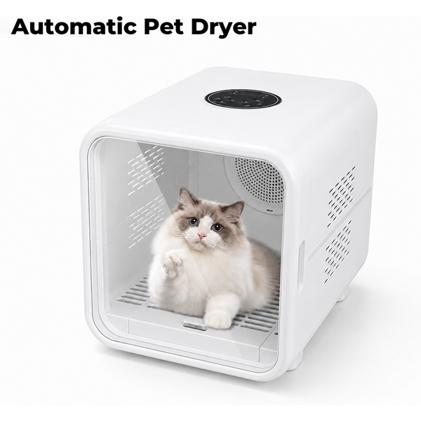 Patbrela 62L Haustier-Trockenbox, Intelligente Konstanttemperatur, Automatische Trocknung, Ultra-Leise, Schnelltrocknend, Sterilisierbar, Haustier-Haartrockner-Box für Katzen, Kleine und