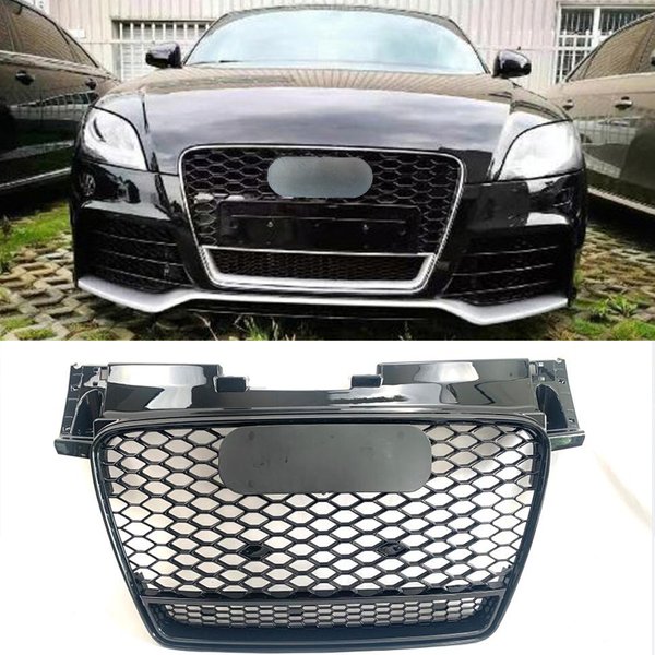For Audi TT TTS 8J 2008-2014 Racing Grill ABS Black Front Bumper Mesh Guard Car Accessories Not Fit Real TTRS