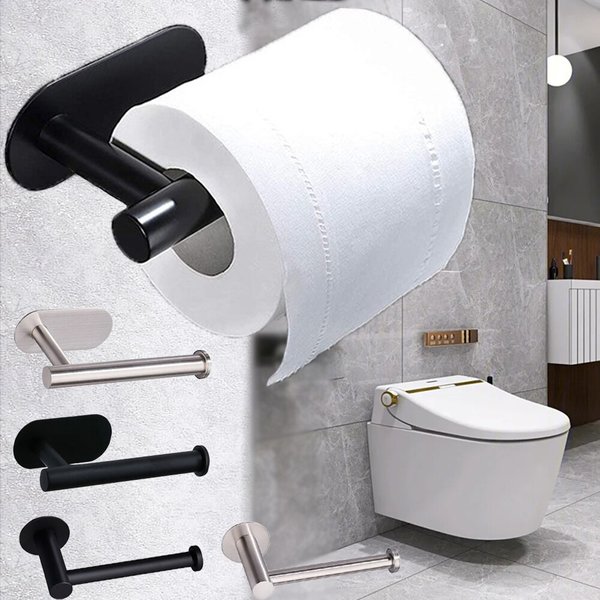 Kein Bohren Toilettenpapierhalter Badezimmerrolle Tissue Handtuchspender Aufhänger Edelstahl Serviettenaufbewahrung Küchenzubehör