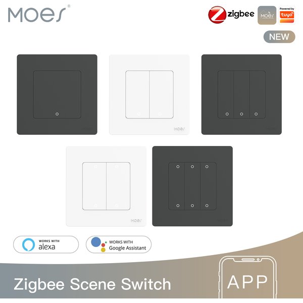 MOES – nouveau commutateur de scène intelligent ZigBee3.0 Star Ring Tuya, application Smart Life/MOES, télécommande, fonctionne avec Alexa Google