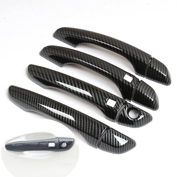 Autocollant de garniture de poignée de porte de voiture en Fiber de carbone chromé, accessoires de style, pour Peugeot 3008 2017 2018 2019 2020 2021 2022