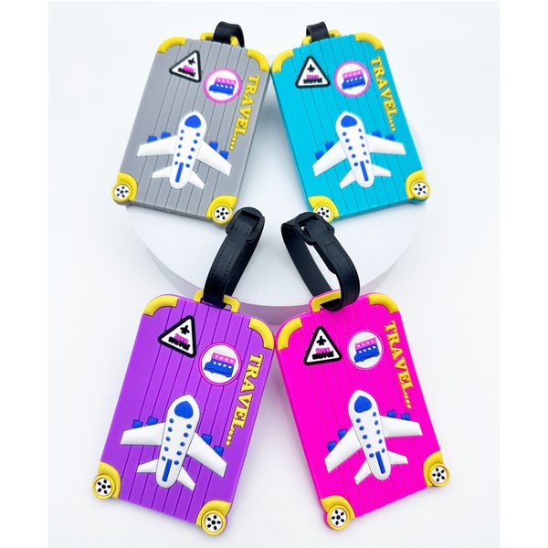 Étiquette de bagage multicolore pour avion créatif, étiquette d'aéroport de voyage, prévention des pertes essentielles, étiquette suspendue pour hommes et femmes, 1 pièce