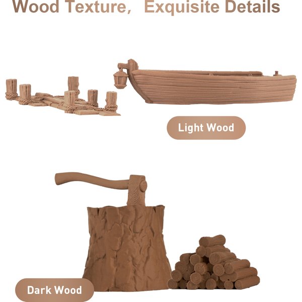 ERYONE 3KG Holz-PLA-Filament für 3D-Drucker, 1,75mm +/- 0,03mm, PLA-Filament 1KG Spule Vorteilspack