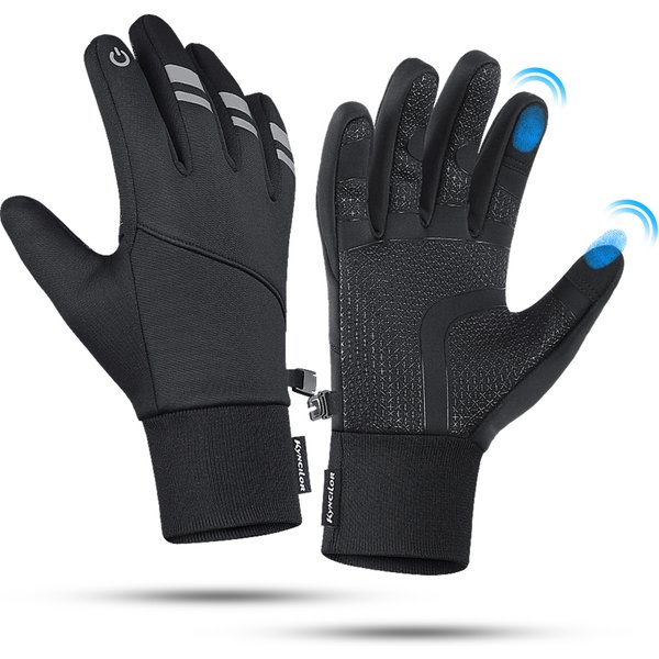 Autumn Winter Warm Cycling Gloves Water Windproof Touchscreen Anti-slip Bicycle Motorbike Gloves Men Black Hiking Mountaineering