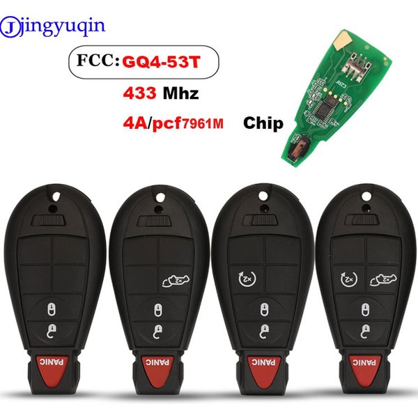 Jingyuqin Smart Remote Key Fob GQ4-53T 433Mhz 4A/PCF7961M Für Chrysler Ram Jeep Grand Cherokee Chip