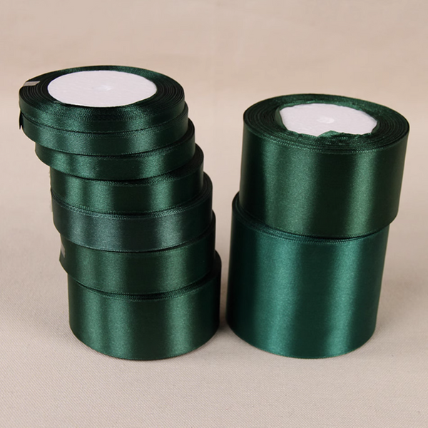 Ruban en Satin Vert Foncé pour Travaux Manuels, Nministériels d de Cadeau de Noël, Couture de Vêtements, Décoration de ixde Mariage, 25Yards