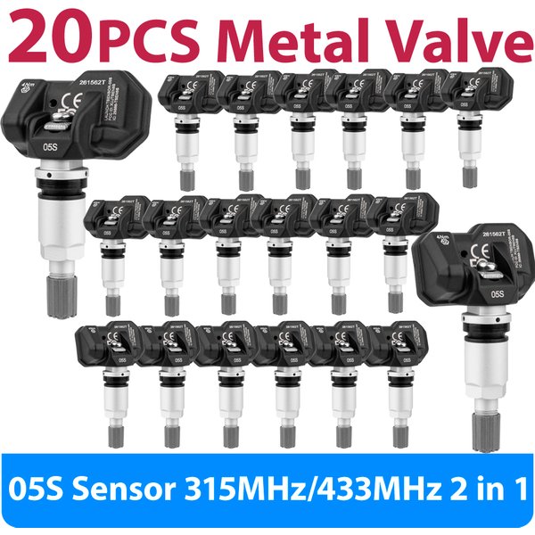 20 Stück LAUNCH X431 TSENSOR-05 Programmierbarer Reifensensor 315MHz/433MHz 2-in-1 TPMS-Sensor Reifendrucksensor Reparaturprogramm mit LAUNCH CRT5011E I-TPMS-Tool Reifenreparaturwerkzeug