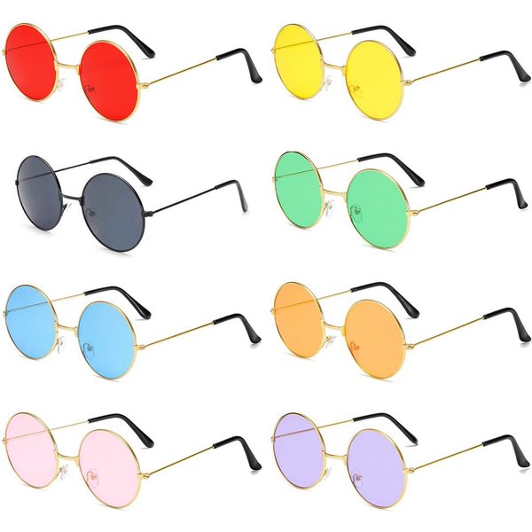 Lunettes de soleil rondes en forme d'hélicoptère pour hommes et femmes, lunettes de soleil rétro, cercle en métal, fête Chang, mode