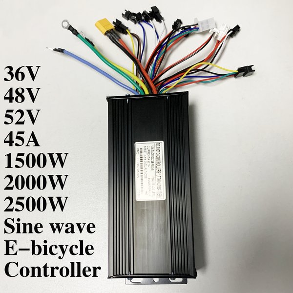 Contrôleur sans balais à onde sinusoïdale à trois modes pour vélo électrique, 36V/48V/52V, 45a, 1500W, 2000W, 2500W, pour Instrument de protocole No.2, Tricycle, Scooter