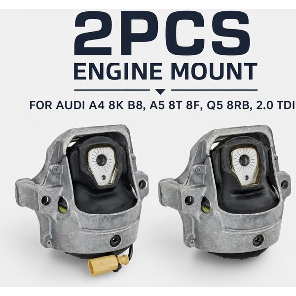 2 Motorlager für Audi A4 8K B8, A5 8T 8F, Q5 8RB, 2.0 TDI, Hydrauliklager, vordere Motorstützen und Befestigungspunkte