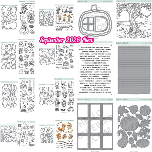 Hallo Bluebird Halloween Little Witches – Stempel- und Schneide-Set, Apfelbaum-Hintergrundstempel für Kartenherstellung, Scrapbooking, DIY-Bastelarbeiten