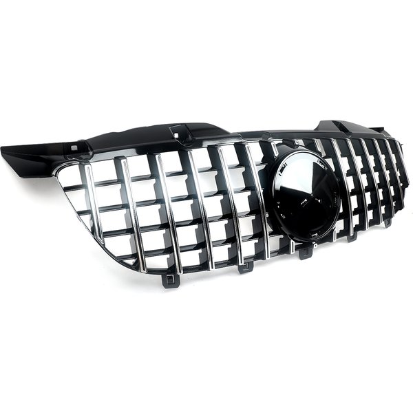 Für Mercedes Benz W906 Sprinter 2009-2013 Vorderer Oberer Stoßfänger Kühlergrill Rennsport-Grill Karosserie-Kit Tuning Chrom+Schwarz