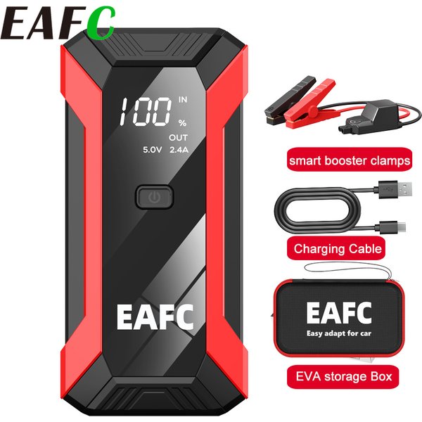 EAFC 3000A Auto-Starthilfe, leistungsstarke Powerbank, Autobatterie-Booster, 12V Auto-Startgerät für Benzin 6.0L, Diesel 4.0L