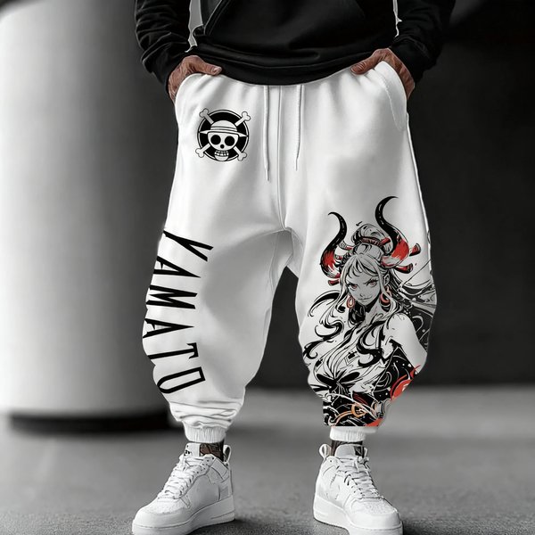 ONE PIECE Anime Yamato Bedruckte Sweetpants 2025, Herbst/Winter, Herren, neuer Hip-Hop-Trend, Y2K, lässige, lockere Sport-Blechhose