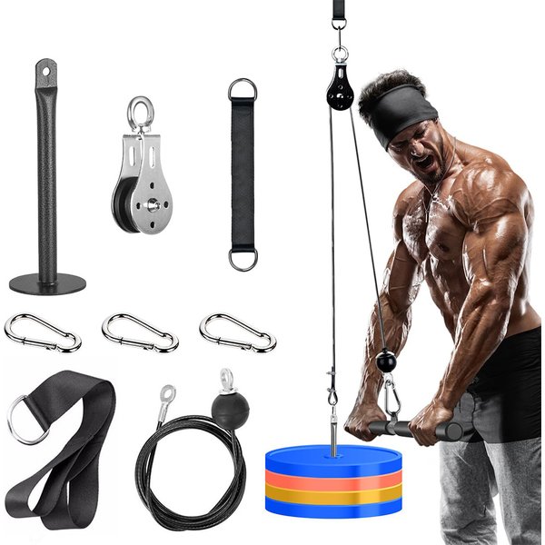 Fitness-Kabelzug-Aufsatz mit Riemenscheibe – Stahlkabel für Lat-Pulldown-Übungen, geeignet für das Training von Bizeps, Trizeps und Rücken (Zubehör für Kabelgeräte).
