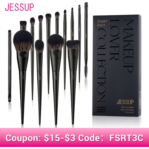 Jessup Makeup Brushes Set,10-14pcs Make Up Brush Contour Foundation Powder Eyeshadow Highlight Blending Concealer Liner T336