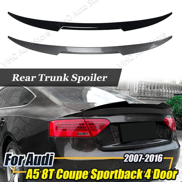 Dla Audi A5 8T Sportback 4-drzwiowy 2007-2016 M4 Style Samochodowy Tylny Spoiler Klapy Bagażnika Zestawy Body Kit Skrzydło Tylnego Błyszczący Czarny Tuning