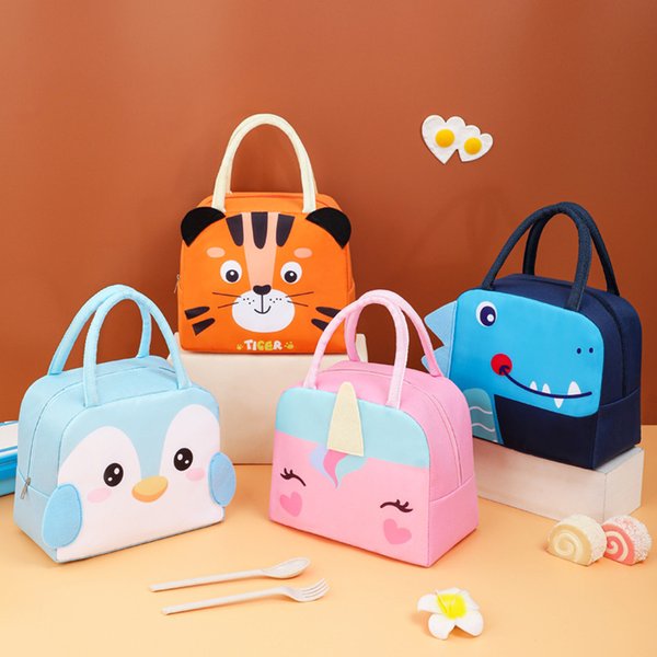 Lunch Bag Cartoon Tier Stereo 3D Aufbewahrung taschen für Kinder im Freien Picknick Lunchbox Hangbag Isolierung wasserdichte Kinder Tasche