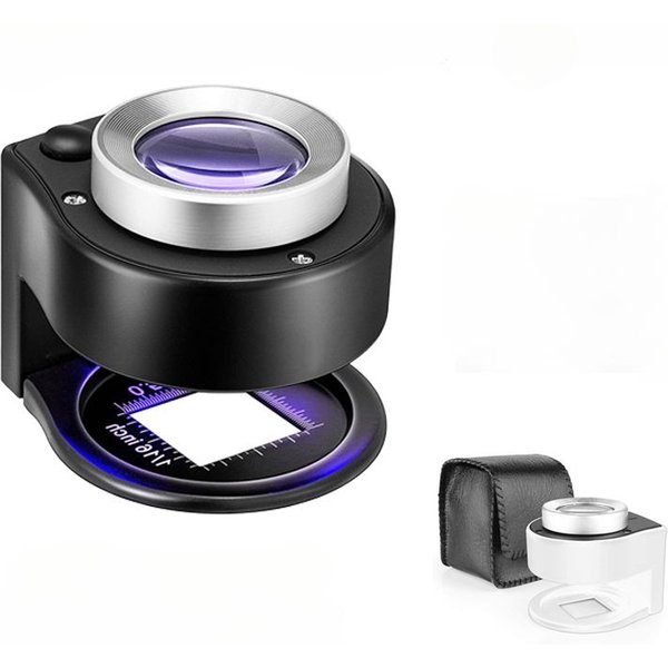 60-fache Lupe, wiederaufladbare USB-Lupe, optische Glaslinse, Lupe mit 6 LED-UV-Leuchten für Münzstempel, Schmuck