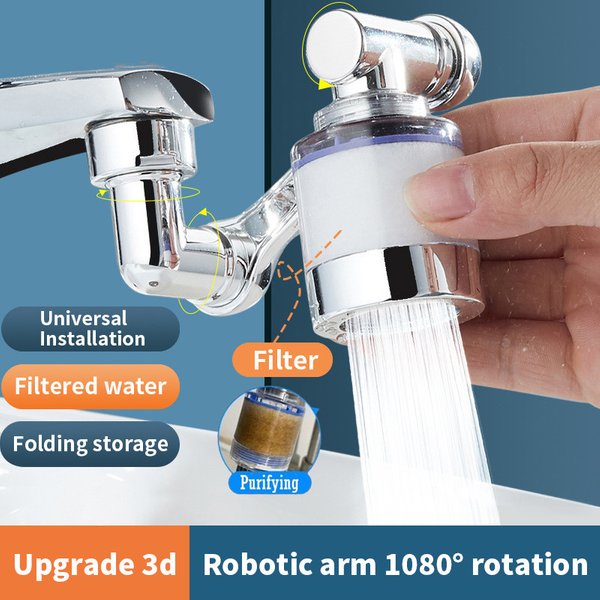 New Universal Tap Aerator with Filter Element 1080° Splash-proof Swivel Faucet Filter Water Saving Filtration Purifie Wash Basin