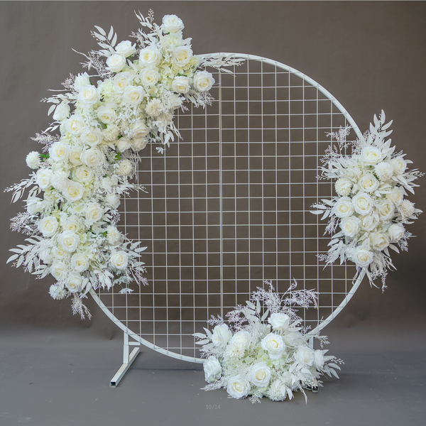 Wedding Arch Arrangement Artificial Flower Row Wedding Decoration Photo Props Party Stage Decor Luxury Pure White Backdrop Chic