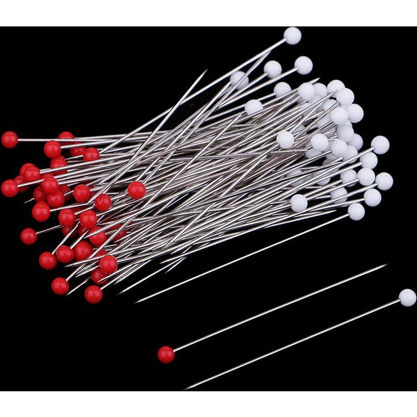 Épingles à coudre tête sphérique en verre, 100 pièces, aiguilles à coudre, aiguilles à broder, poupée