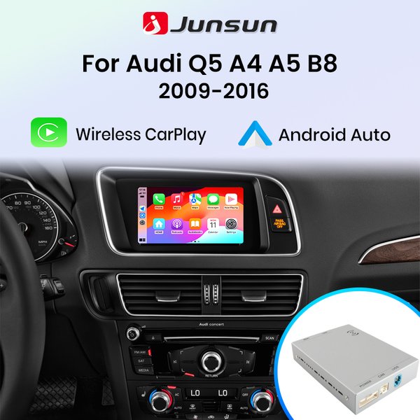 Dekoder interfejsu Junsun Wireless CarPlay Android Auto do Audi Q5 S5 A4 B8 A5 2009-2015 GPS Bluetooth Airplay Mirror Link