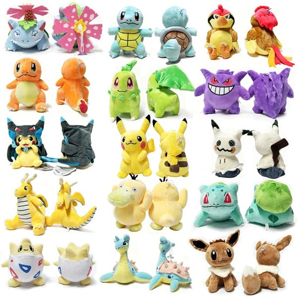 Niedliche Pokemon-Plüschtiere Eevee Rayquaza Pikachu Mega Charizard X Cape Pikachu Mimikyu Stoffpuppe Kinder Geburtstag Weihnachten Feiertagsgeschenk