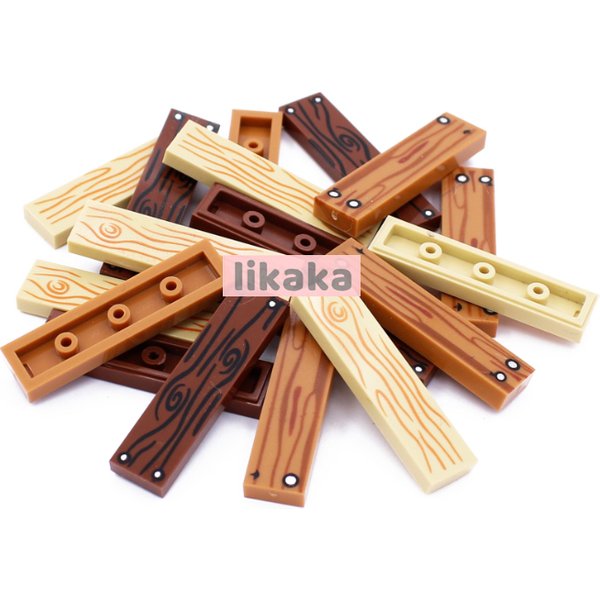 Panneau MOC 1x4 avec clous, 100 pièces, blocs de construction en bois imprimés, pièces, accessoires, jouets pour enfants, compatibles avec 2431