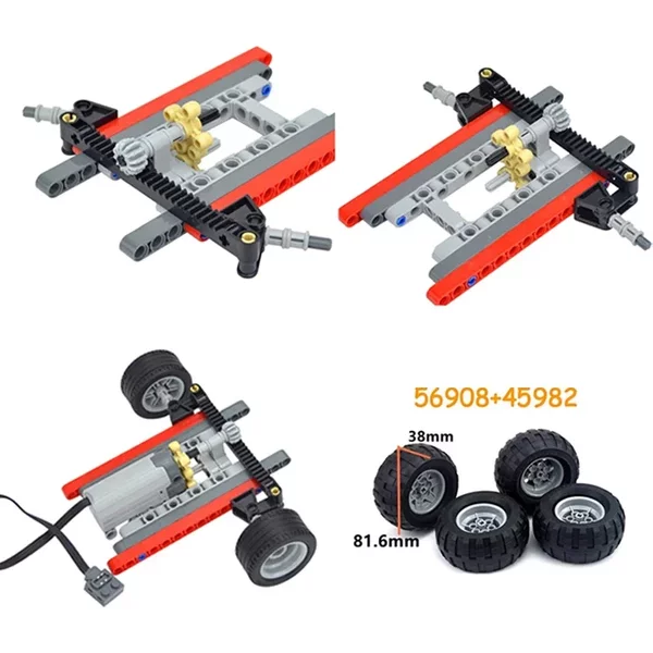 Décennie s de construction MOC pour voiture, suspension avant technique, ensemble de pièces de système de direction, briques de bricolage, voiture, camion, dissolution, servomoteur, léopathie, essence