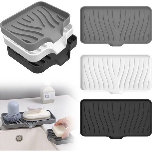 Boîte à savon de vidange en Silicone, 1 paquet, cuisine salle de bains, plateau d'évier antidérapant, Table de lavage créative, plateau à savon, support de vidange à poinçon gratuit