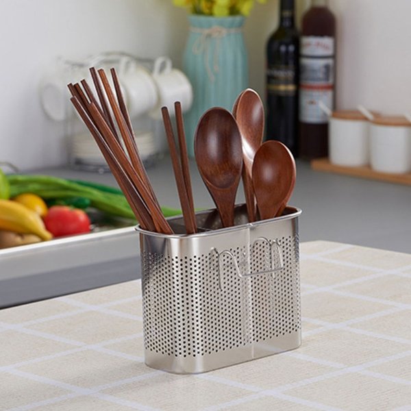 Porte-baguettes en acier inoxydable, fourchette, cuillère, ustensiles de cuisine, échelle T1, séchoir à couverts, étagère avec crochets, accessoires de cuisine