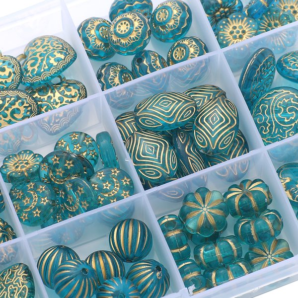 Acryl Barock grün Retro Gold Perlen mit unterschied lich geformten Perlen für DIY Schmuck produktion