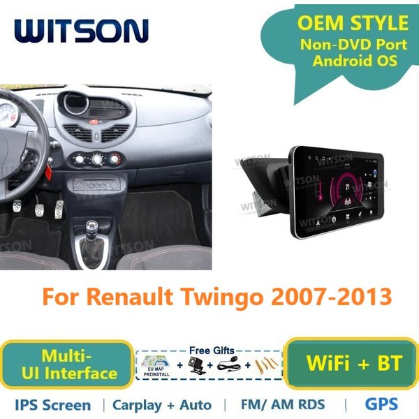 WITSON Android Car Radio for Renault Twingo 2007-2013 GPS WiFi Auido Vehicle Head Unit Carplay RDS Auto Stereo Multimedia