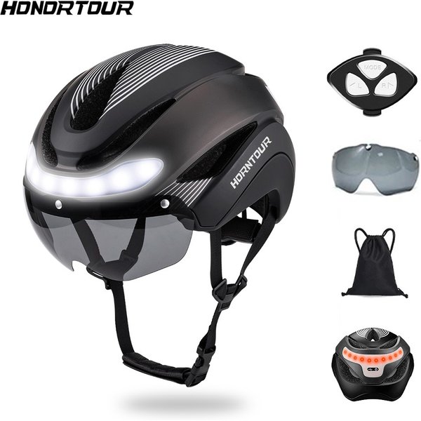 Casque de vélo Horntour, nouveau casque de vélo de route avec LED, pour hommes et femmes, sports de plein air, moulé intégralement, léger